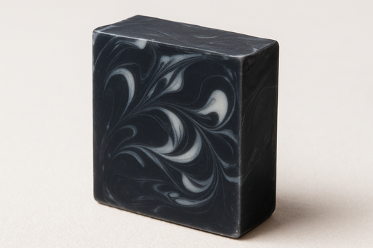 Black Gray Soap Bar with Subtle White Swirls