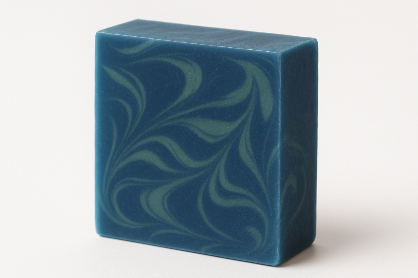 Blue Soap Bar with Subtle Green Swirls