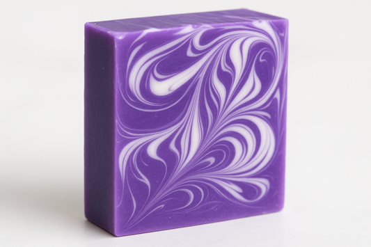 Purple Soap Bar with White Swirls